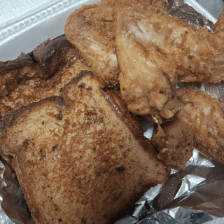 3Chicken wings pancakes or french toast