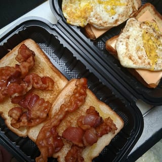 Bacon, Egg, Cheese On Buttered Toast